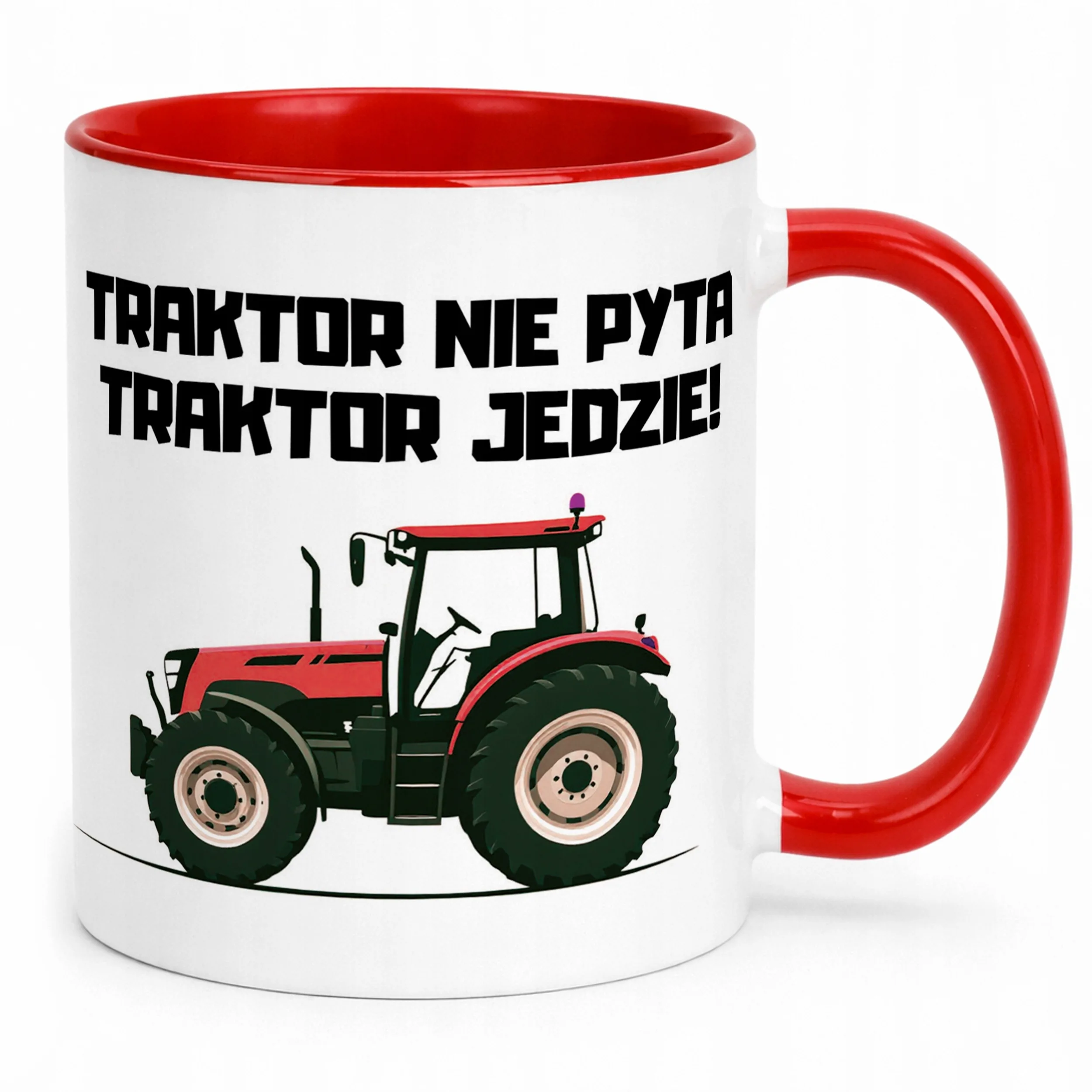 Kubek Czerwony Rolnik Dla Rolnika Traktor Zabawny Prezent Upominek