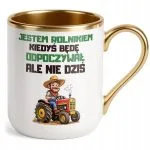 Kubek Premium Złoty Rolnik Dla Rolnika Traktor Zabawny Prezent