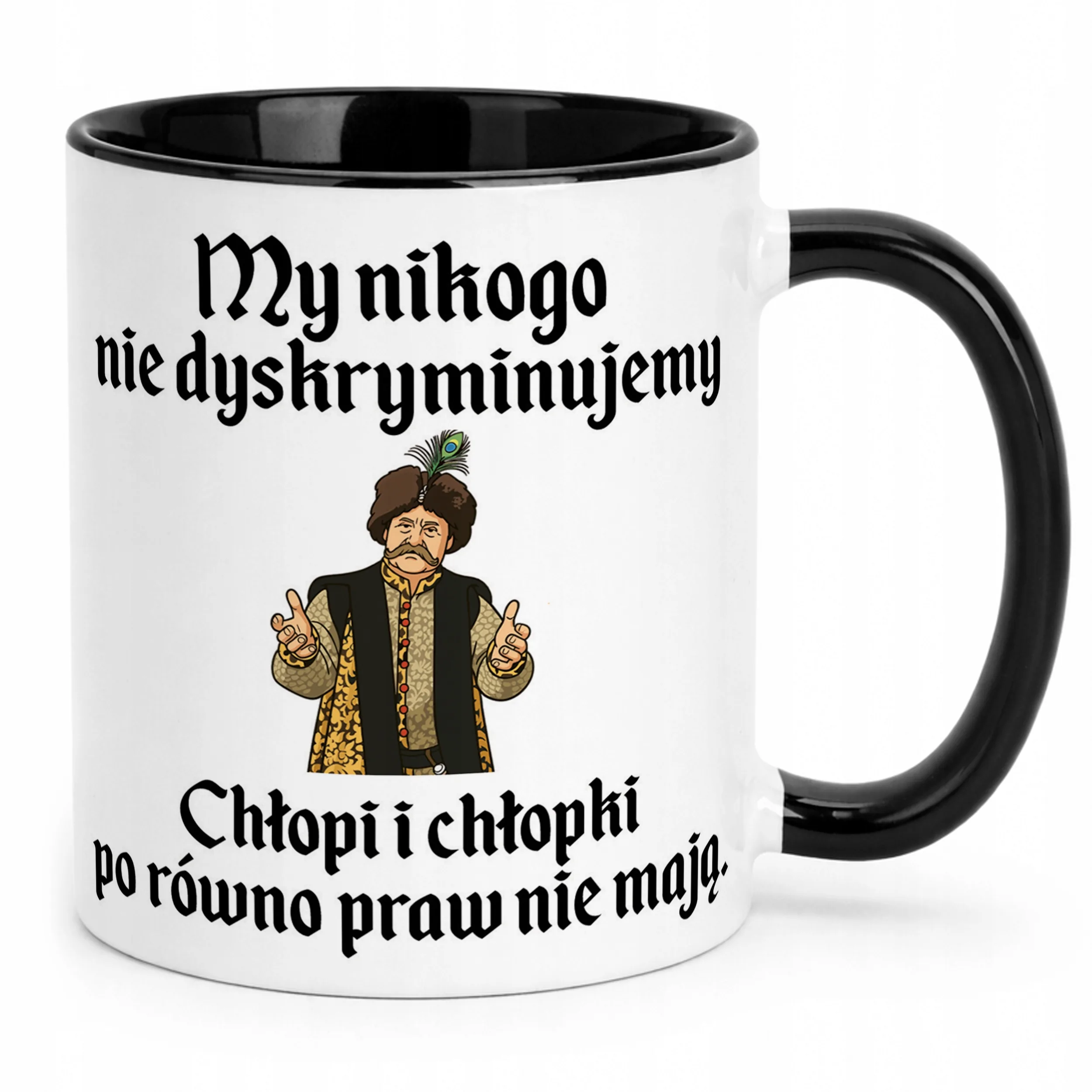 Kubek Czarny 1670 My Nikogo Nie Dyskrumiujemy Jan Paweł Prezent