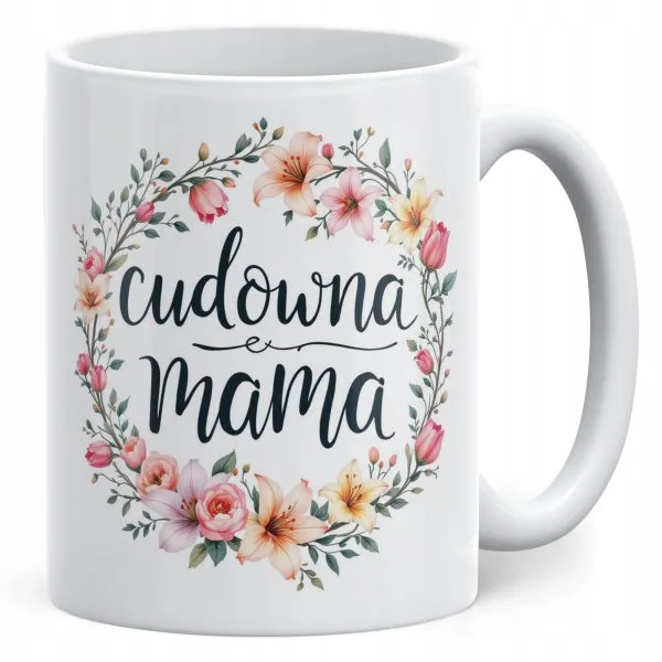 Kubek ceramiczny Dzień Matki Dla Mamy Prezent Upominek Cudowna Mama