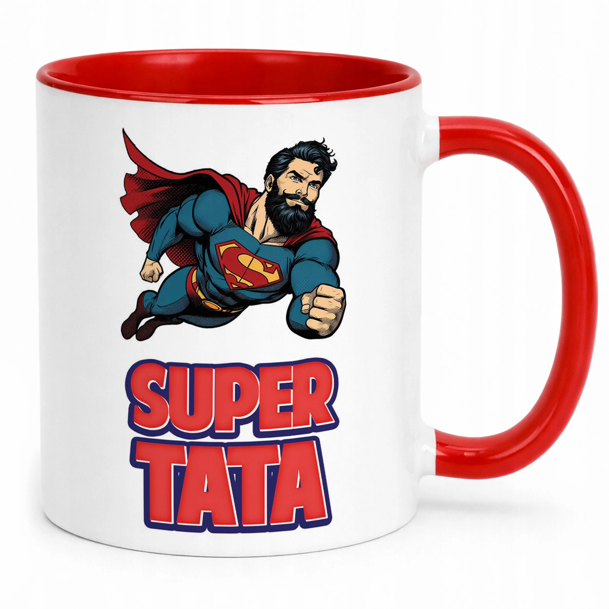 Kubek Czerwony Dzień Ojca Dla Taty Super Tata Prezent