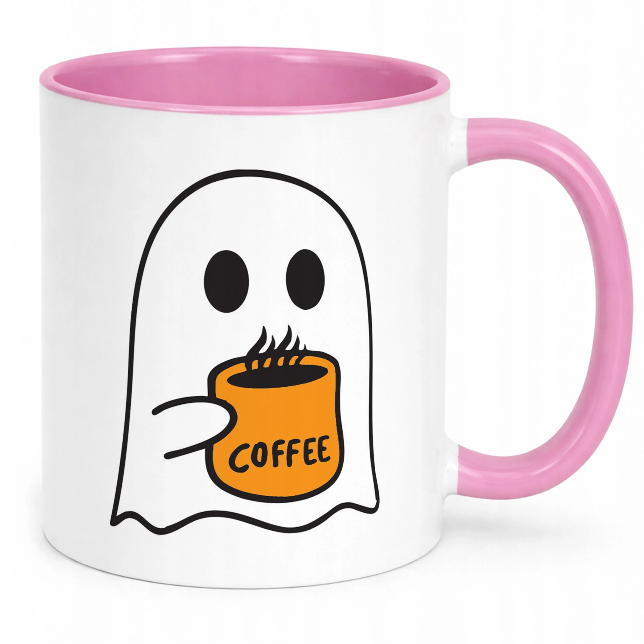 Kubek Różowy Halloween Jesień Dynia Duch Prezent Upominek