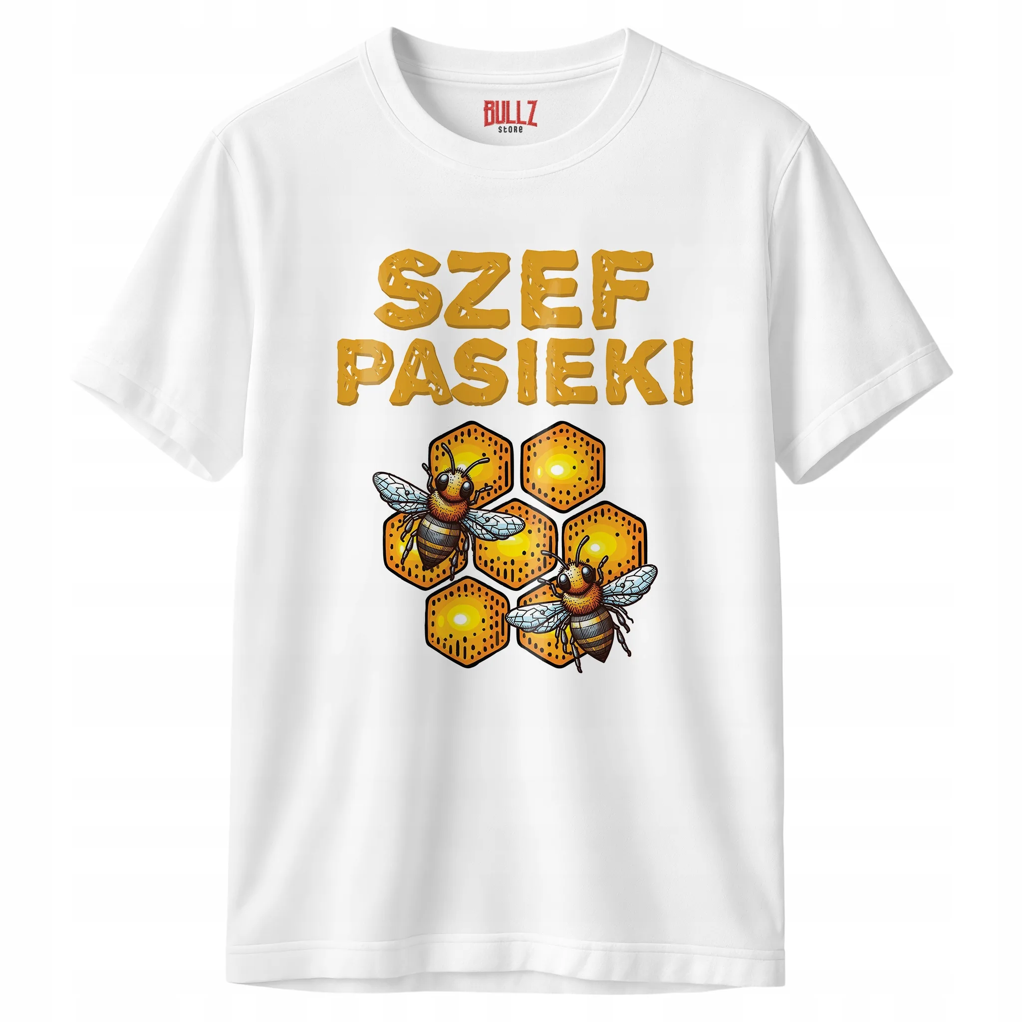 Koszulka biała męska Szef Pasieki Pszczelarz Prezent