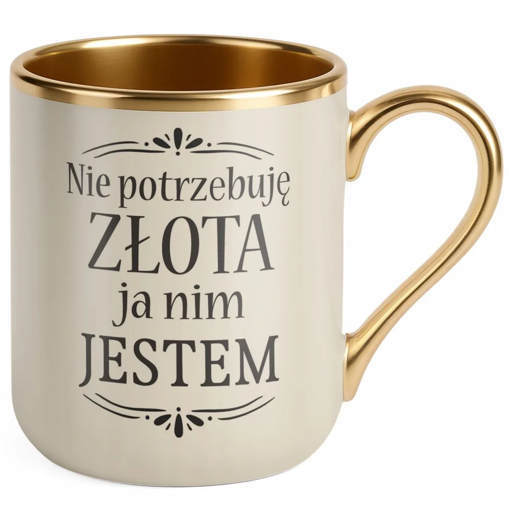 Kubek Premium Złoty Ecru Dzień Kobiet Zabawny Prezent Upominek Dla Kobiety