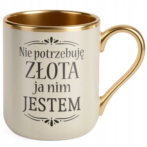 Kubek Premium Złoty Ecru Dzień Kobiet Zabawny Prezent Upominek Dla Kobiety