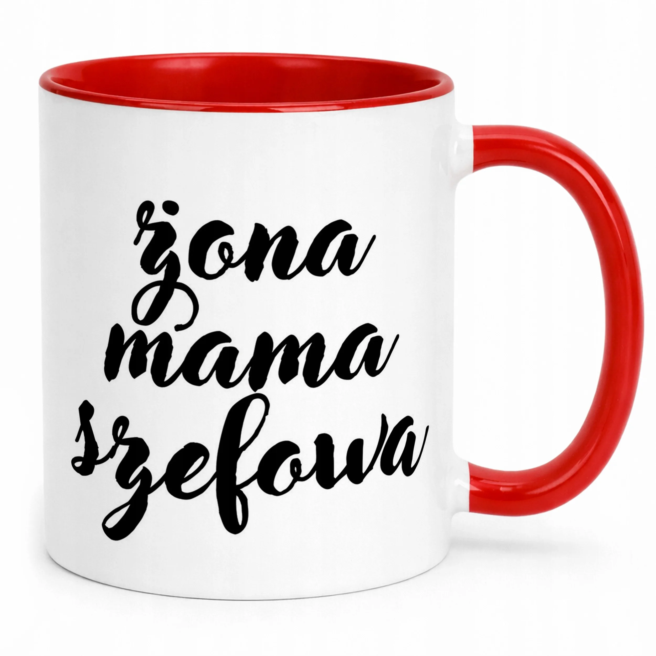 Kubek Czerwony Żona Mama Szefowa Prezent Upominek Dla Kobiety