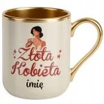 Kubek Premium Złoty Ecru Personalizowany Dzień Kobiet Zabawny
