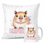 Zestaw Kubek + Poduszka Kapibara Capybara Zwierzak Słodki Dla Dzieci