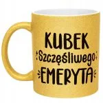 Złoty kubek brokatowy Z okazji Emerytury Dla Emeryta Prezent