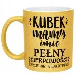Złoty kubek brokatowy Personalizowany Dzień Matki Dla Mamy Prezent