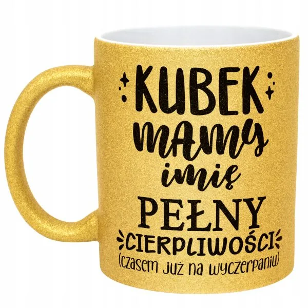 Złoty kubek brokatowy Personalizowany Dzień Matki Dla Mamy Prezent