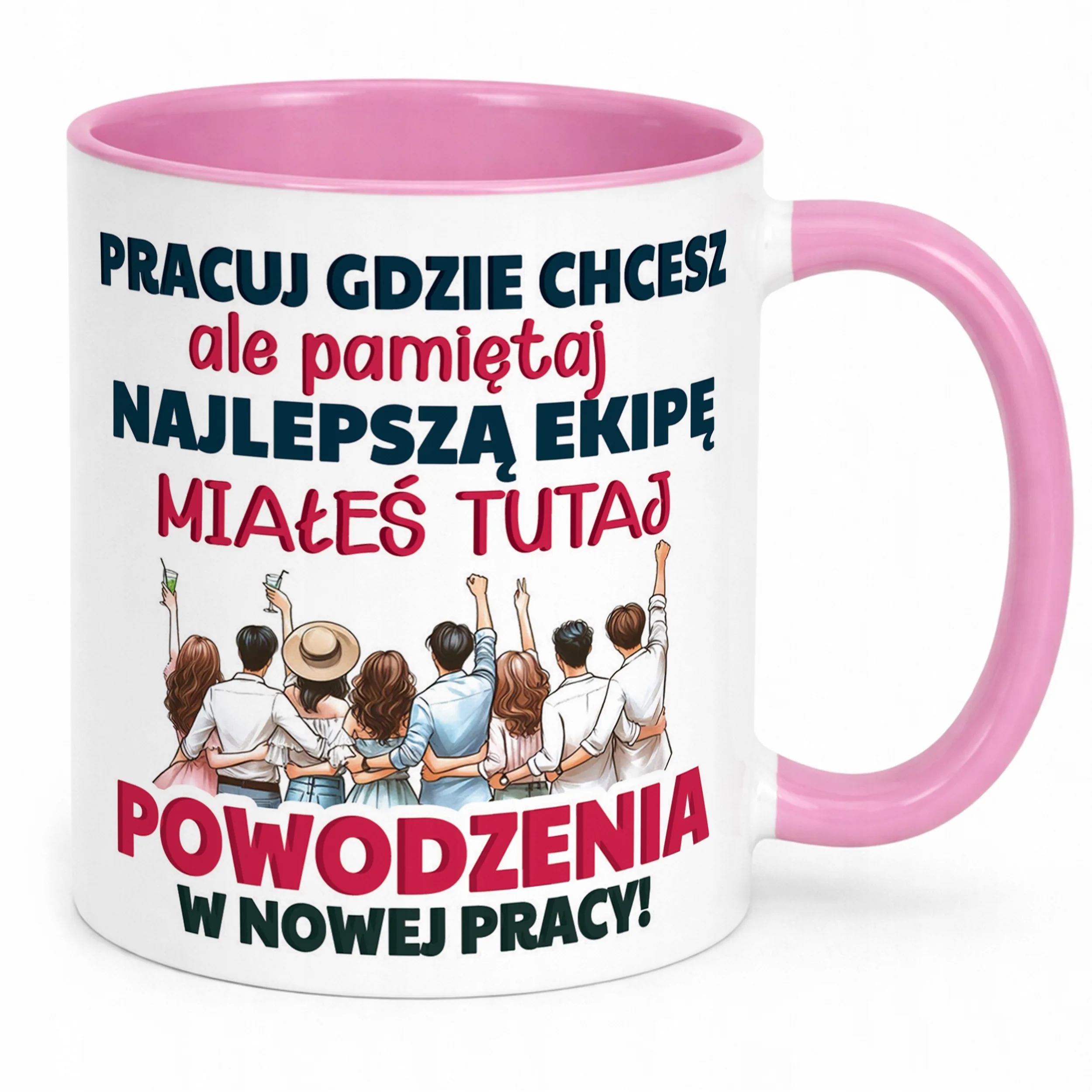 Kubek Różowy Pożeganie Odejście z Pracy Dla Kolegi Koleżanki Prezent