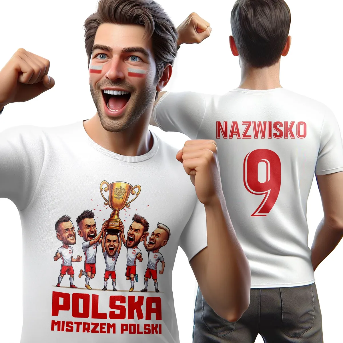 T-shirt personalizowany koszulka męska Polska Mistrzem Polski Euro