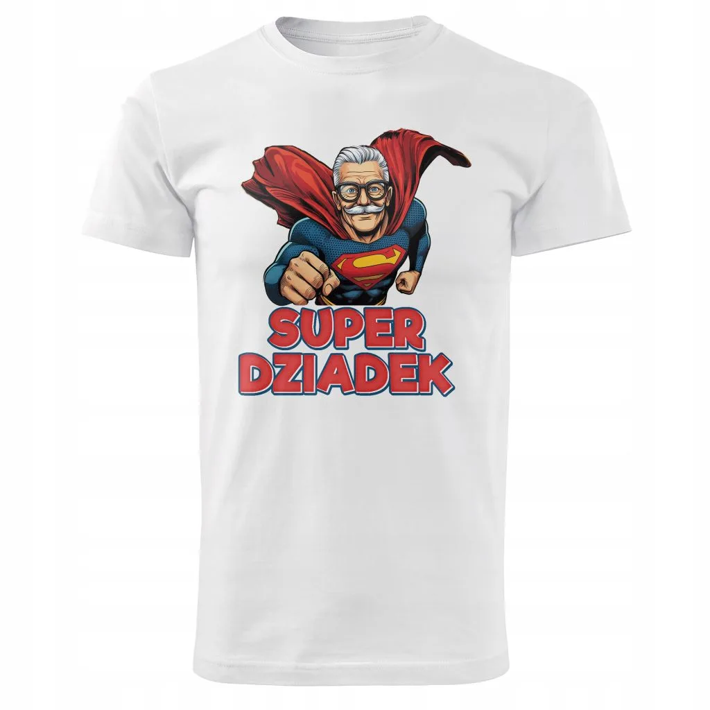 Koszulka Męski T-shirt Na Dzień Dziadka Prezent Super Dziadek