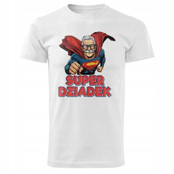 Koszulka Męski T-shirt Na Dzień Dziadka Prezent Super Dziadek