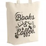 Torba bawełniana z dnem BOOKS & COFFEE Dla Miłośników Kawy i Książek