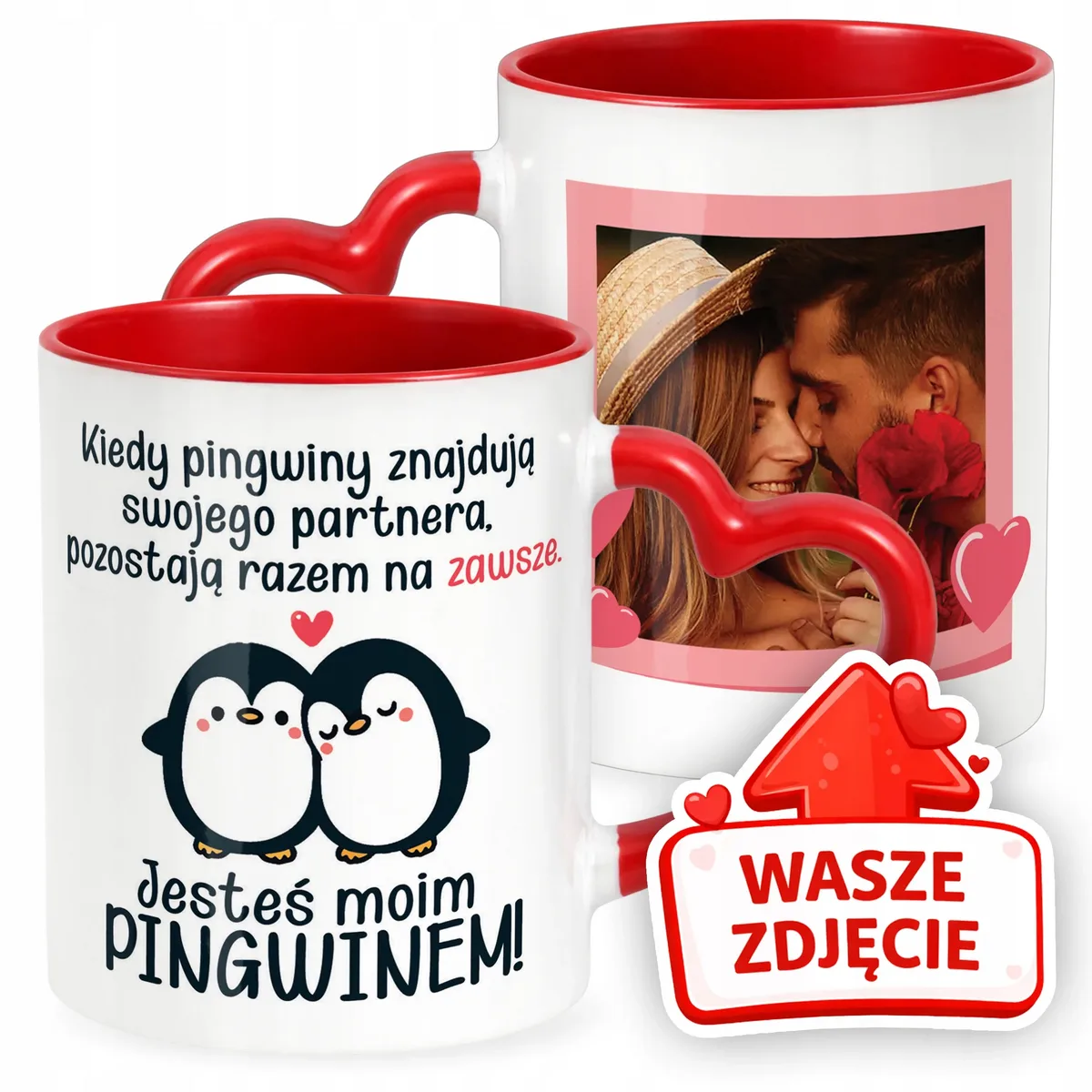 Kubek Walentynkowy Z Własnym Zdjęciem Serce Walentynki Prezent Upominek