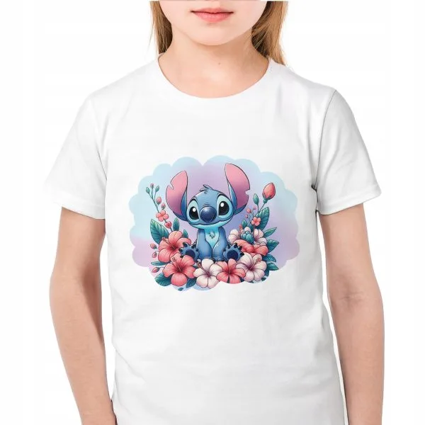 Koszulka biała dziecięca Stitch Lilo i Stich Dla Fanów Bajki