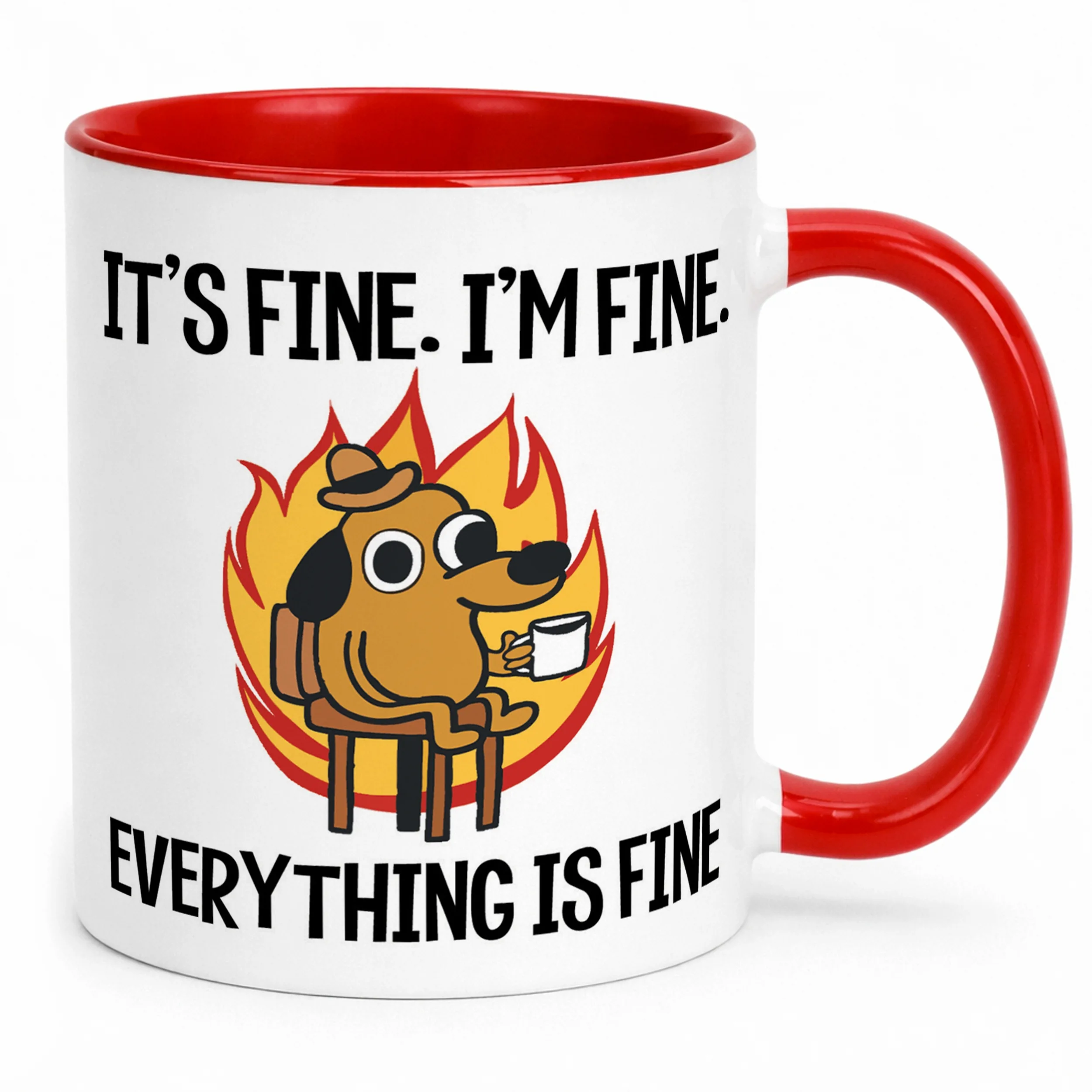 Kubek ceramiczny Everything Is Fine Pies Mem Zabawny Prezent
