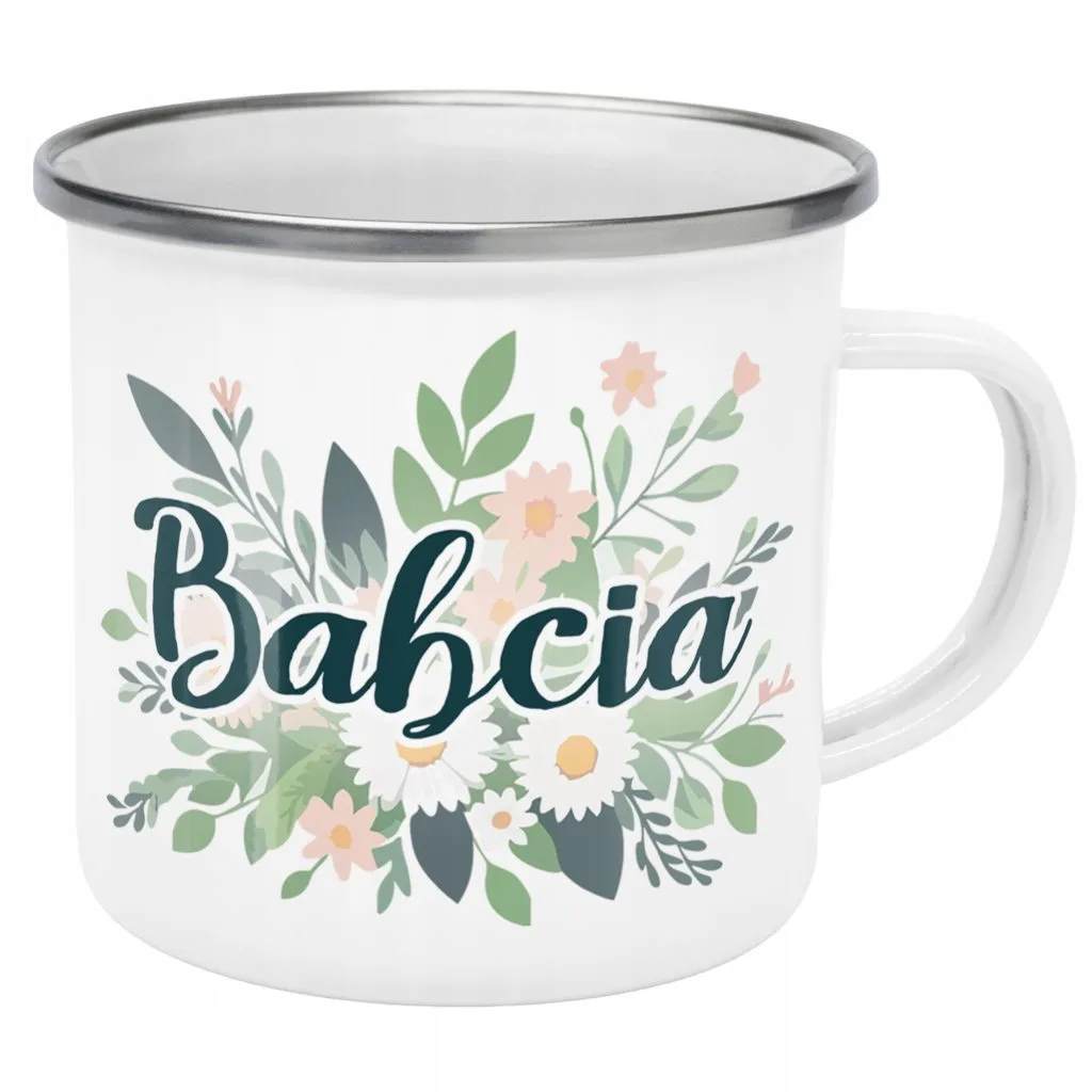 Emaliowany Kubek Garnuszek 300 ml Dzień Babci Prezent Upominek Babcia