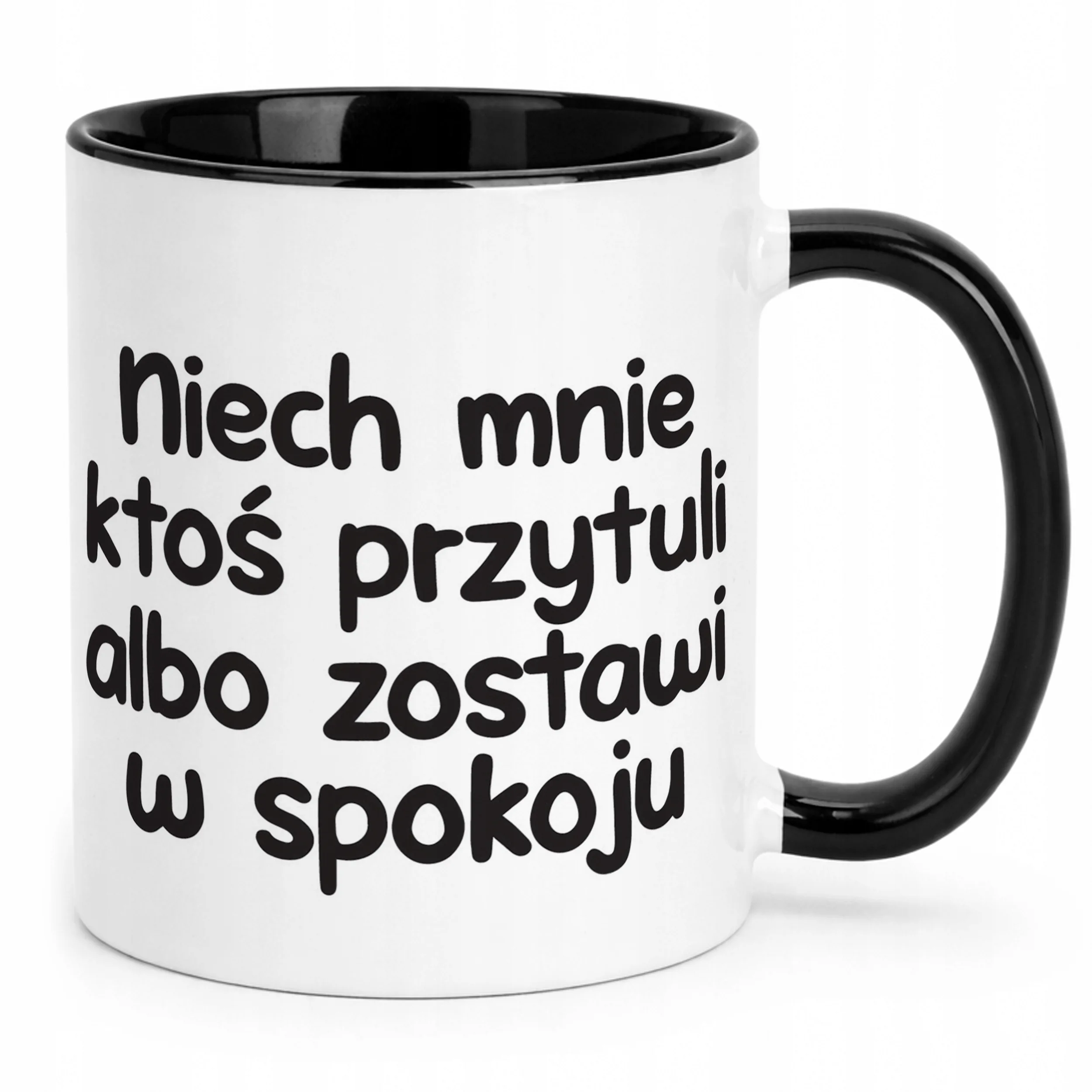 Kubek Czarny Niech Mnie Ktoś Przytuli Śmieszny Zabawny Prezent