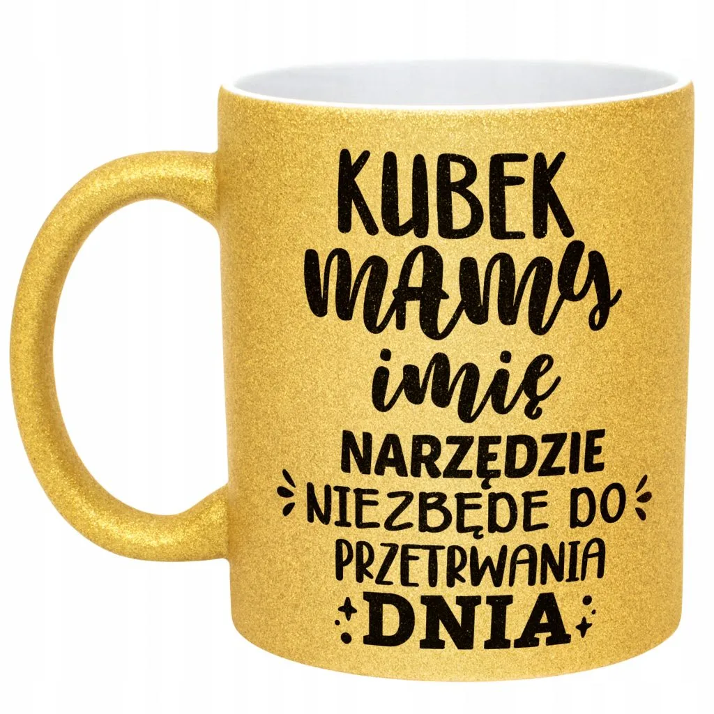 Złoty kubek brokatowy Personalizowany Dzień Matki Dla Mamy Prezent