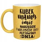 Złoty kubek brokatowy Personalizowany Dzień Matki Dla Mamy Prezent