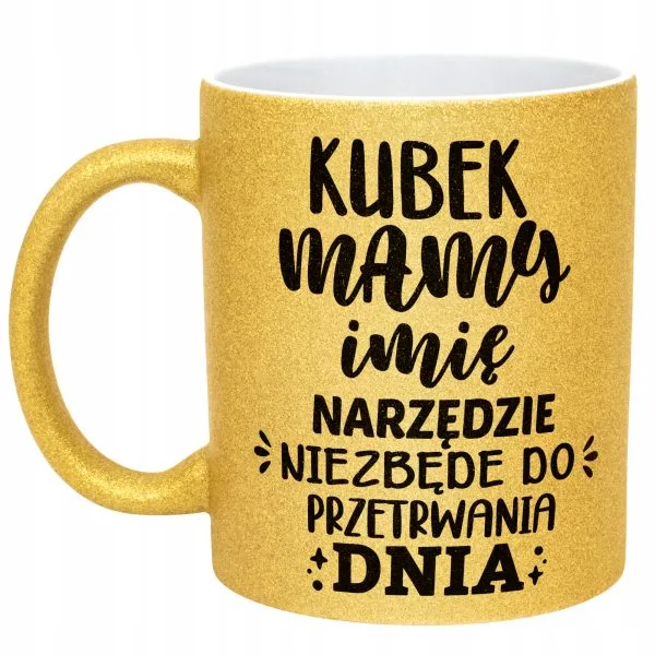 Złoty kubek brokatowy Personalizowany Dzień Matki Dla Mamy Prezent