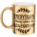 Złoty Kubek ceramiczny z okazji Emerytury Dla Emeryta Emerytki Prezent
