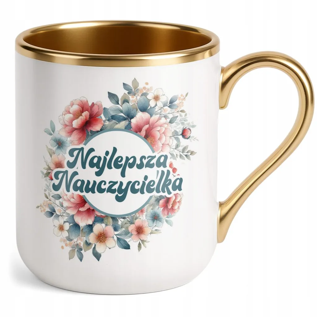 Kubek Premium Złoty Dzień Nauczyciela Dla Nauczycielki Prezent