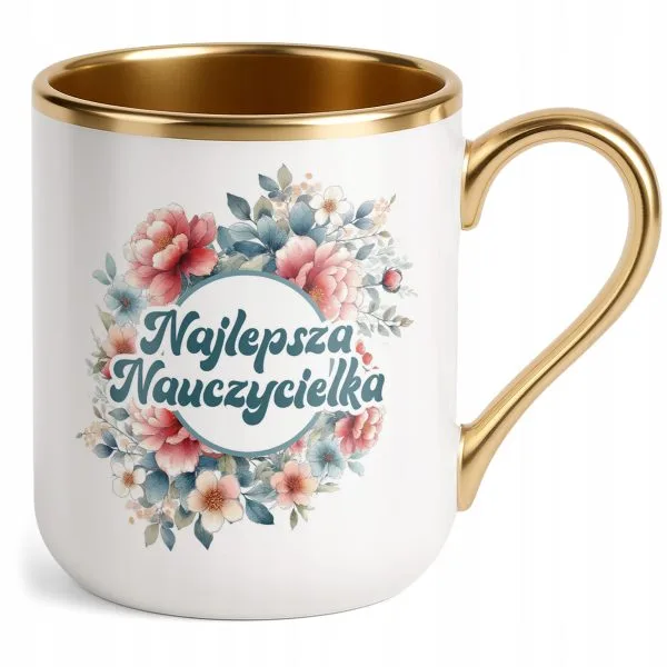 Kubek Premium Złoty Dzień Nauczyciela Dla Nauczycielki Prezent