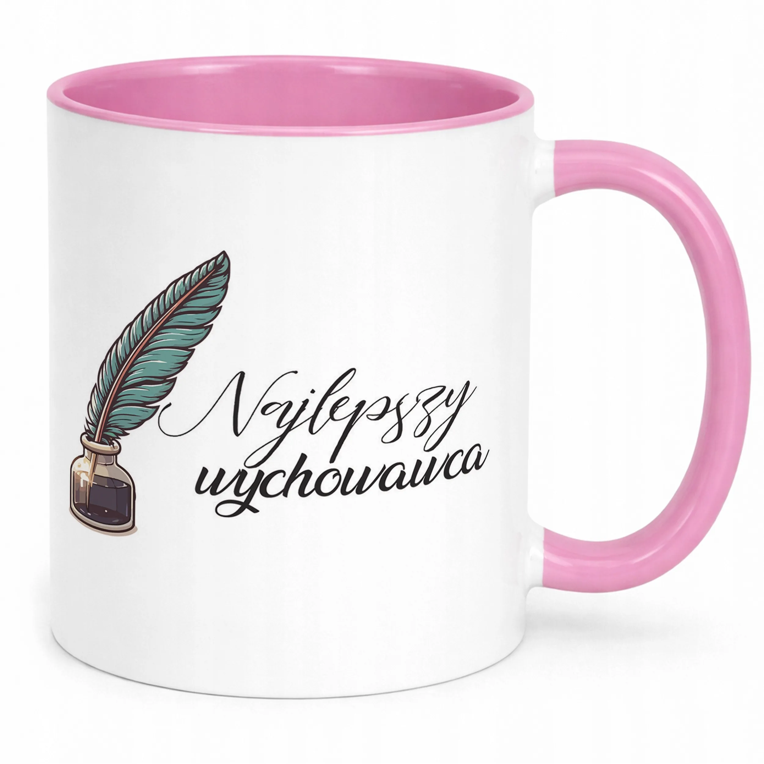 Kubek Różowy Najlepszy Wychowaca Dzień Nauczyciela Prezent