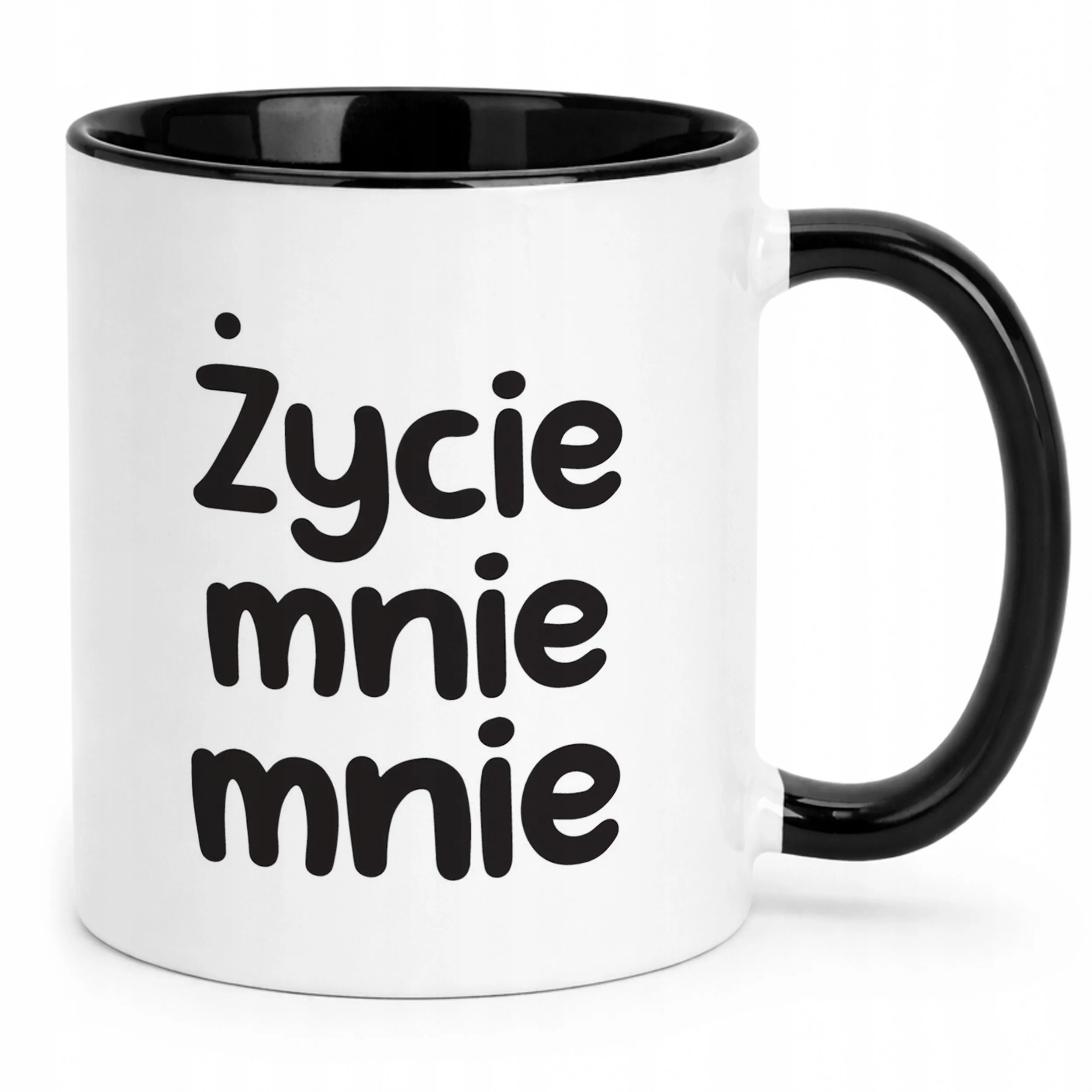 Kubek Czarny Życie Mnie Mnie Śmieszny Zabawny Prezent