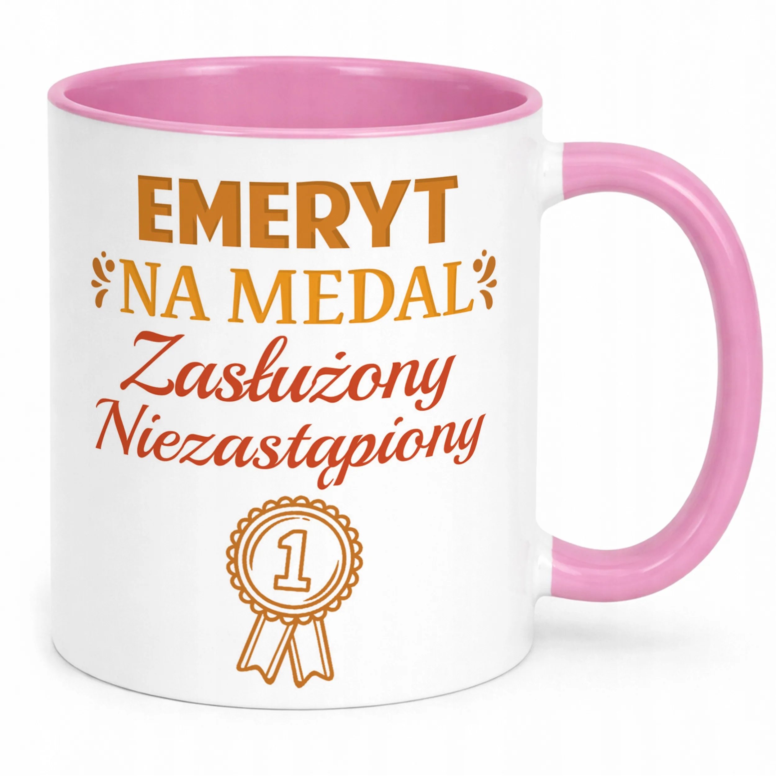 Kubek Różowy z okazji Emerytury Dla Emeryta Prezent Upominek