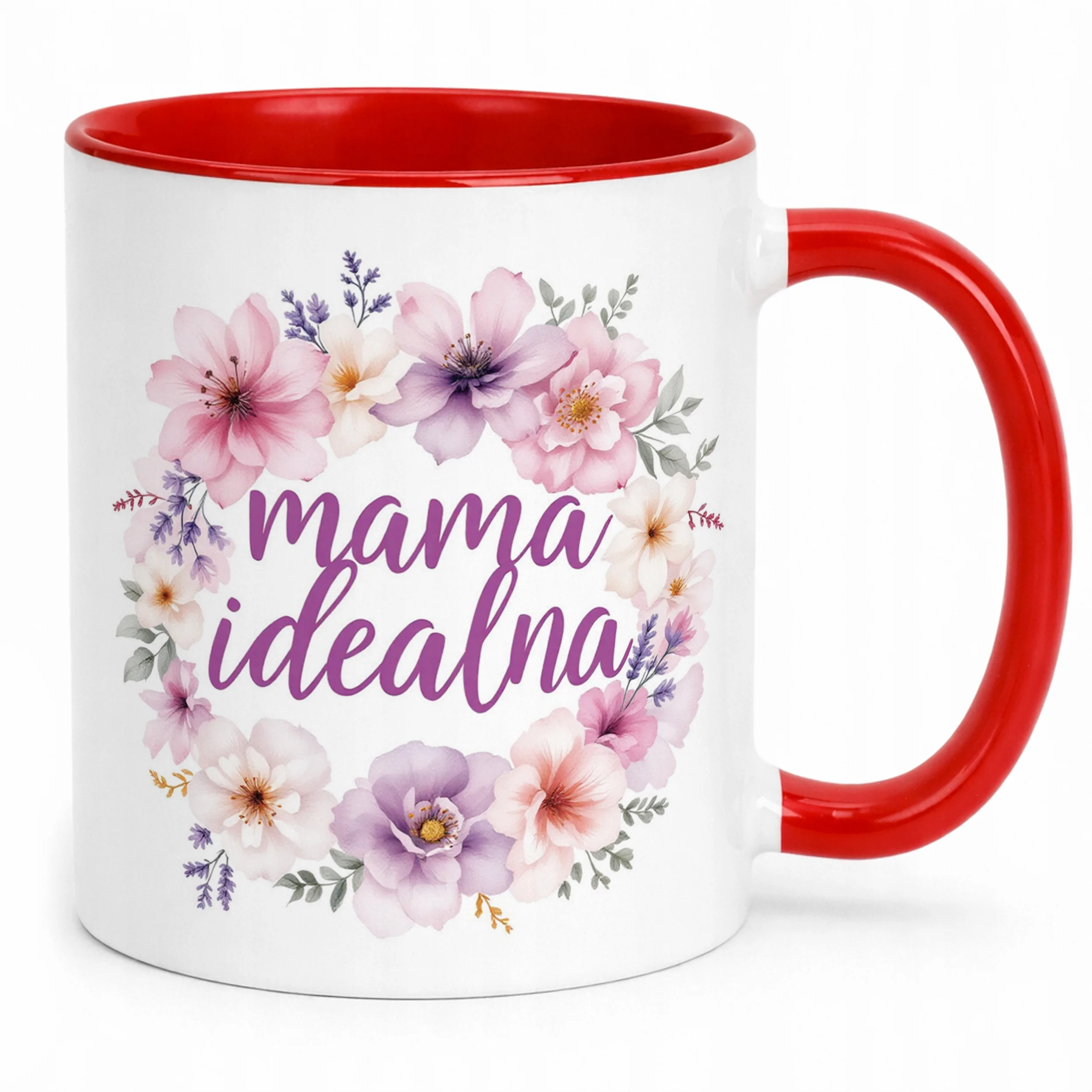 Kubek Czerwony Dzień Matki Dla Mamy Prezent Upominek Mama Idealna