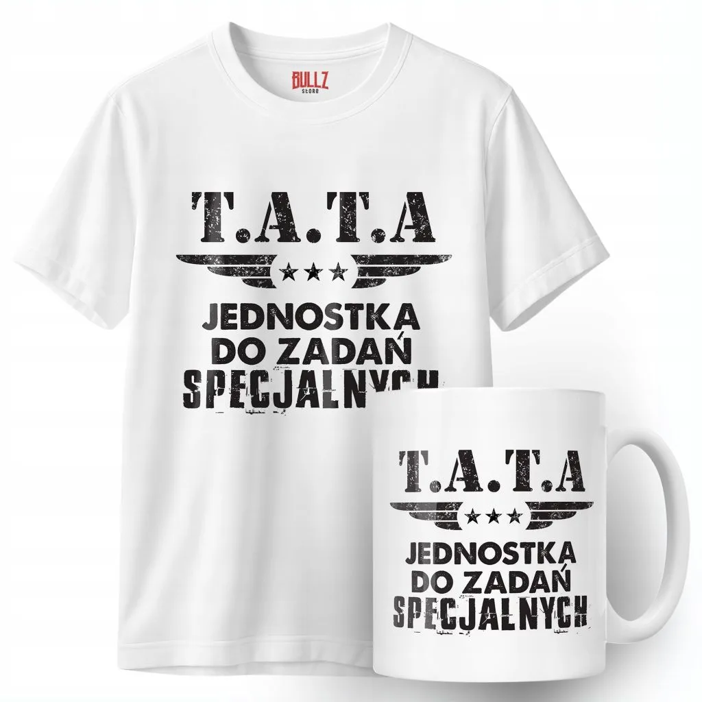 Zestaw Kubek + Koszulka Dzień Ojca Dla Taty Tata Jednostka Prezent