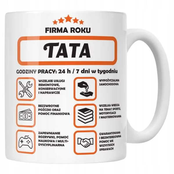 Kubek ceramiczny Dzień Ojca Dla Taty Firma Tata Prezent