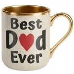 Kubek Premium Złoty Ecru Dzień Ojca Best Dad Ever Upominek Dla Taty