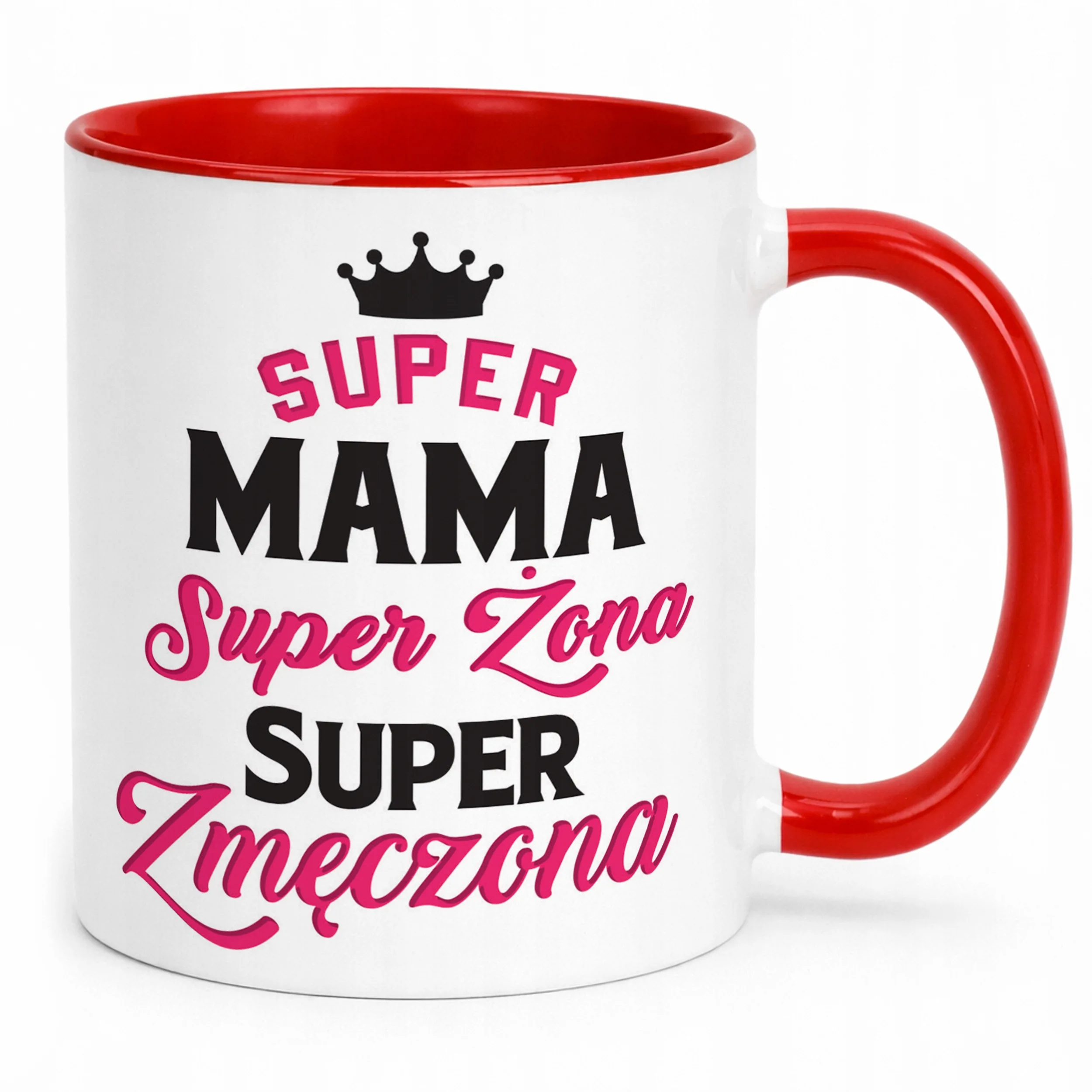 Kubek Czerwony Dzień Matki Dla Mamy Prezent Super Mama Żona