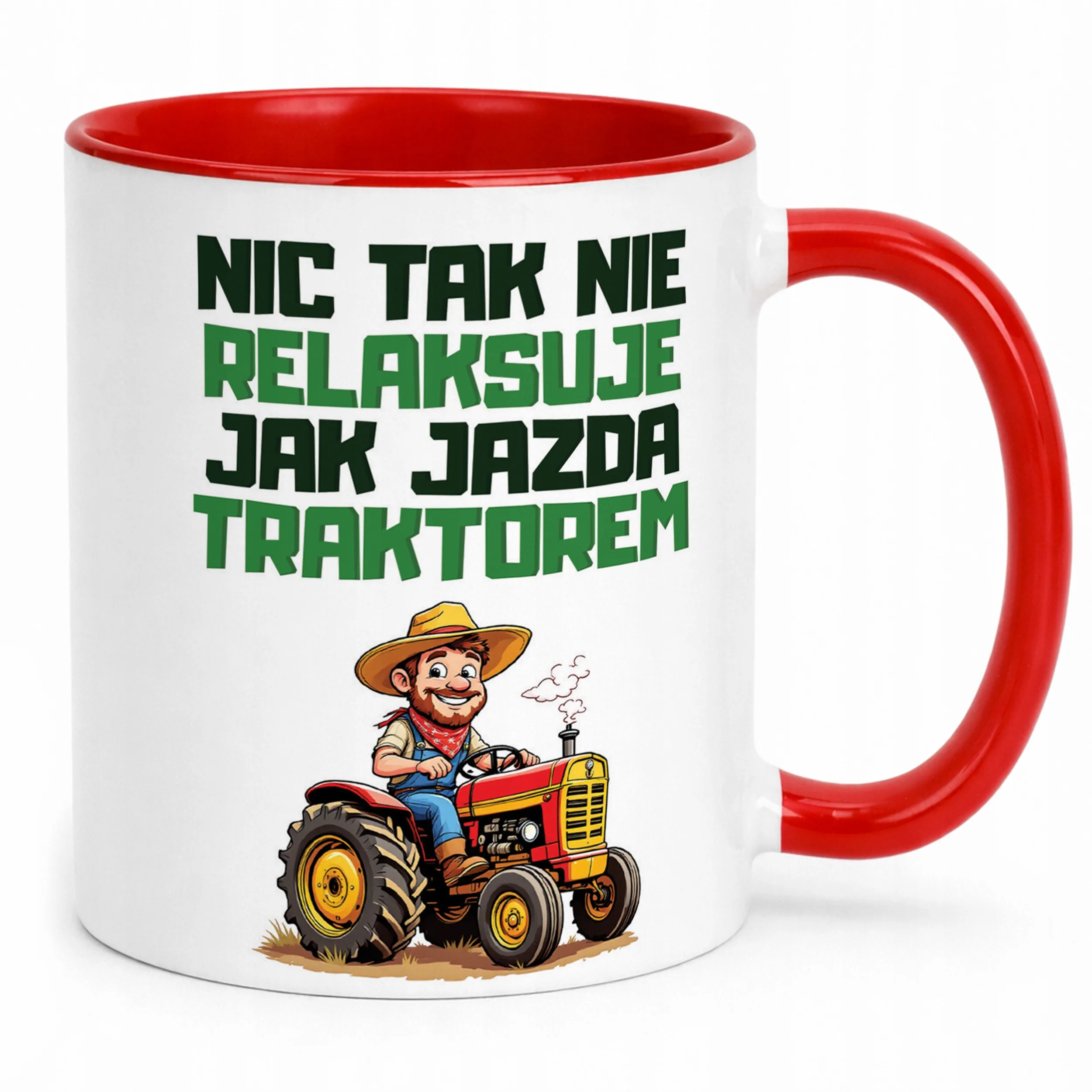 Kubek Czerwony Rolnik Dla Rolnika Traktor Zabawny Prezent Upominek