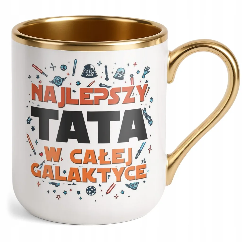 Kubek Premium Złoty Dzień Ojca Dla Taty Najlepszy Tata W Całej Galaktyce