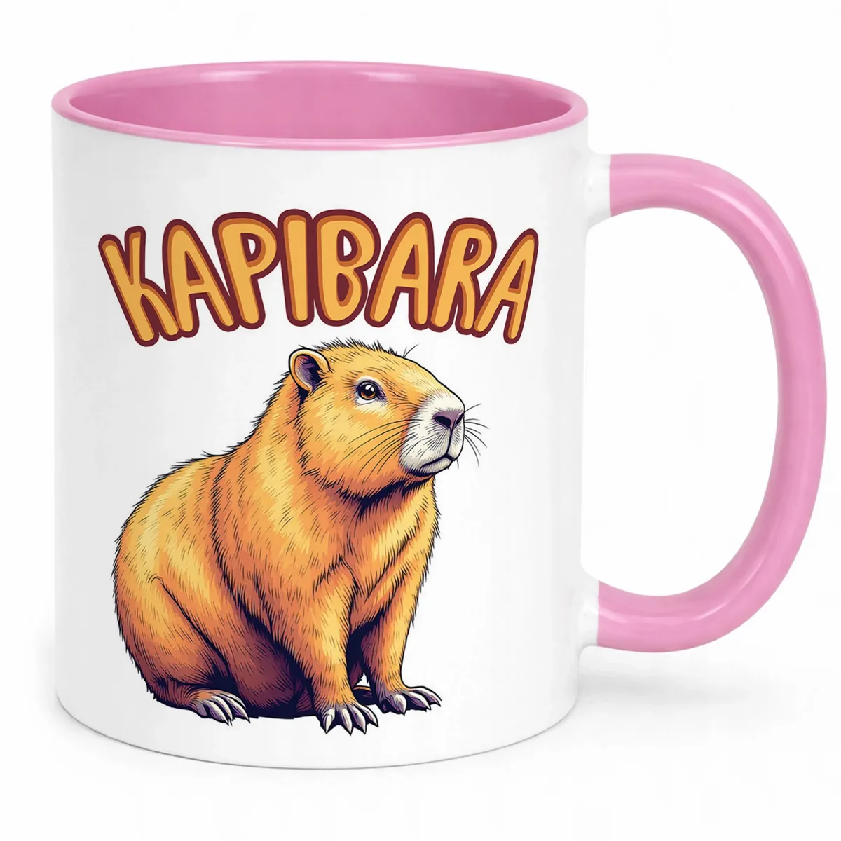 Kubek Różowy Kapibara Capybara Zwierzak Słodki Dla Dzieci Prezent