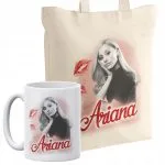 Zestaw torba bawełniana z dnem na zakupy + kubek Ariana Grande