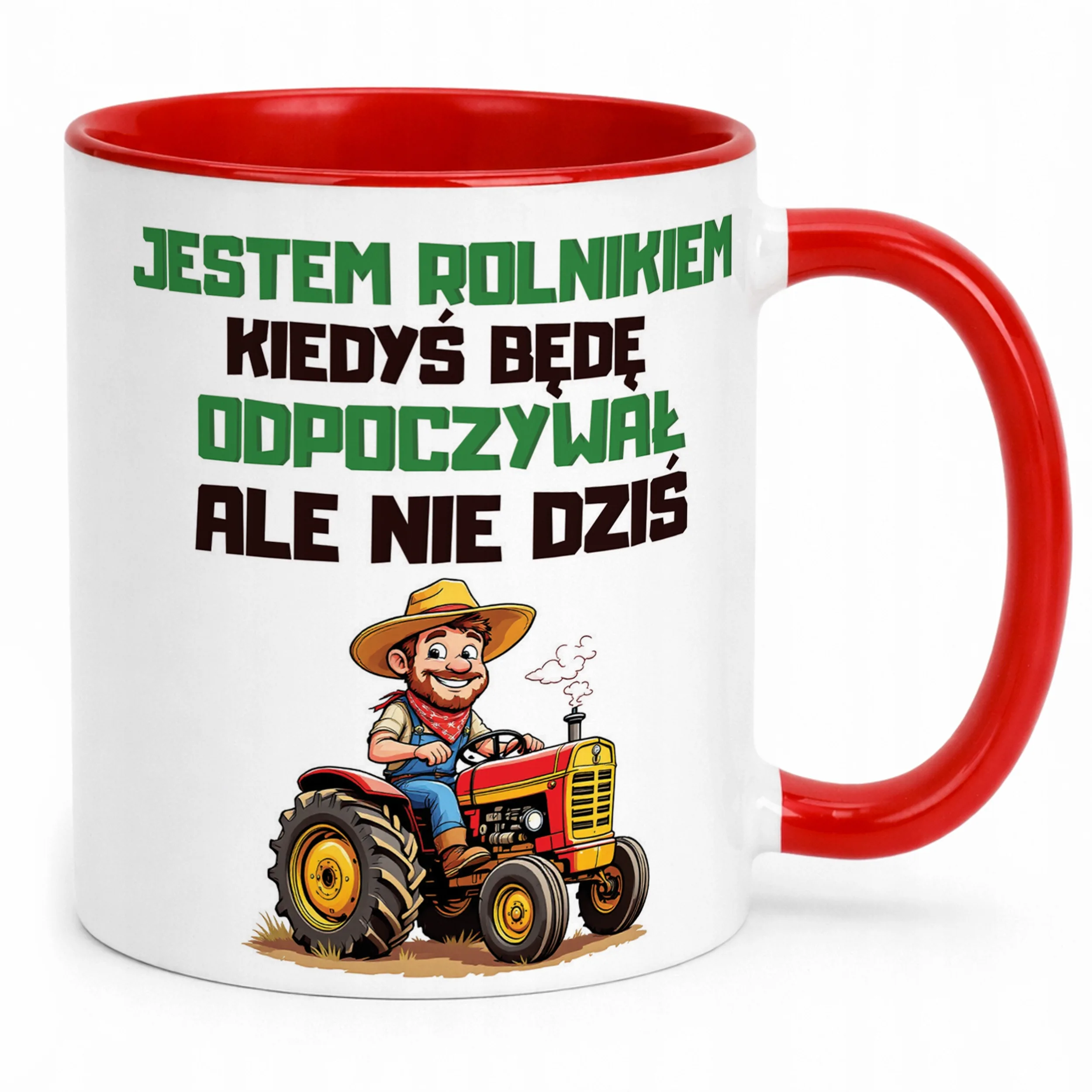 Kubek Czerwony Rolnik Dla Rolnika Traktor Zabawny Prezent Upominek
