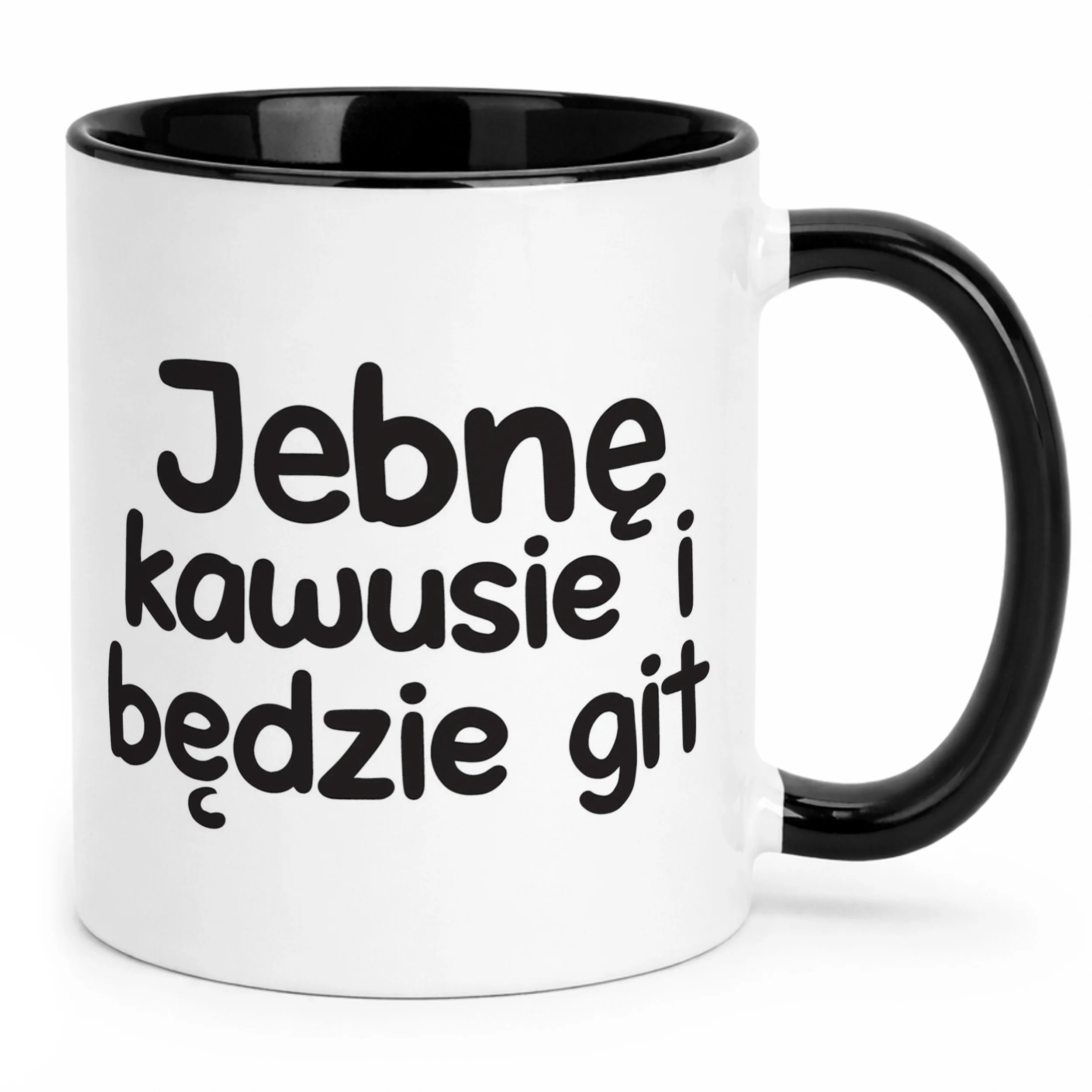 Kubek Czarny Jeb*ę Kawusie I Będzie Git Śmieszny Zabawny Prezent