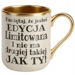 Kubek Premium Złoty Ecru Pamiętaj Że Jesteś Edycja Limitowana Prezent