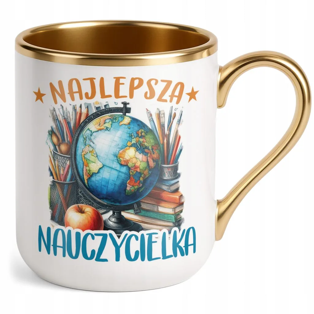 Kubek Premium Złoty Dzień Nauczyciela Dla Nauczycielki Prezent