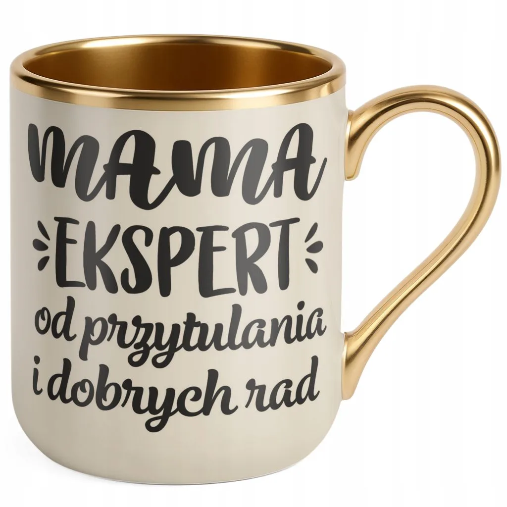 Kubek Premium Złoty Ecru Dzień Matki Prezent Upominek Mama Ekspert
