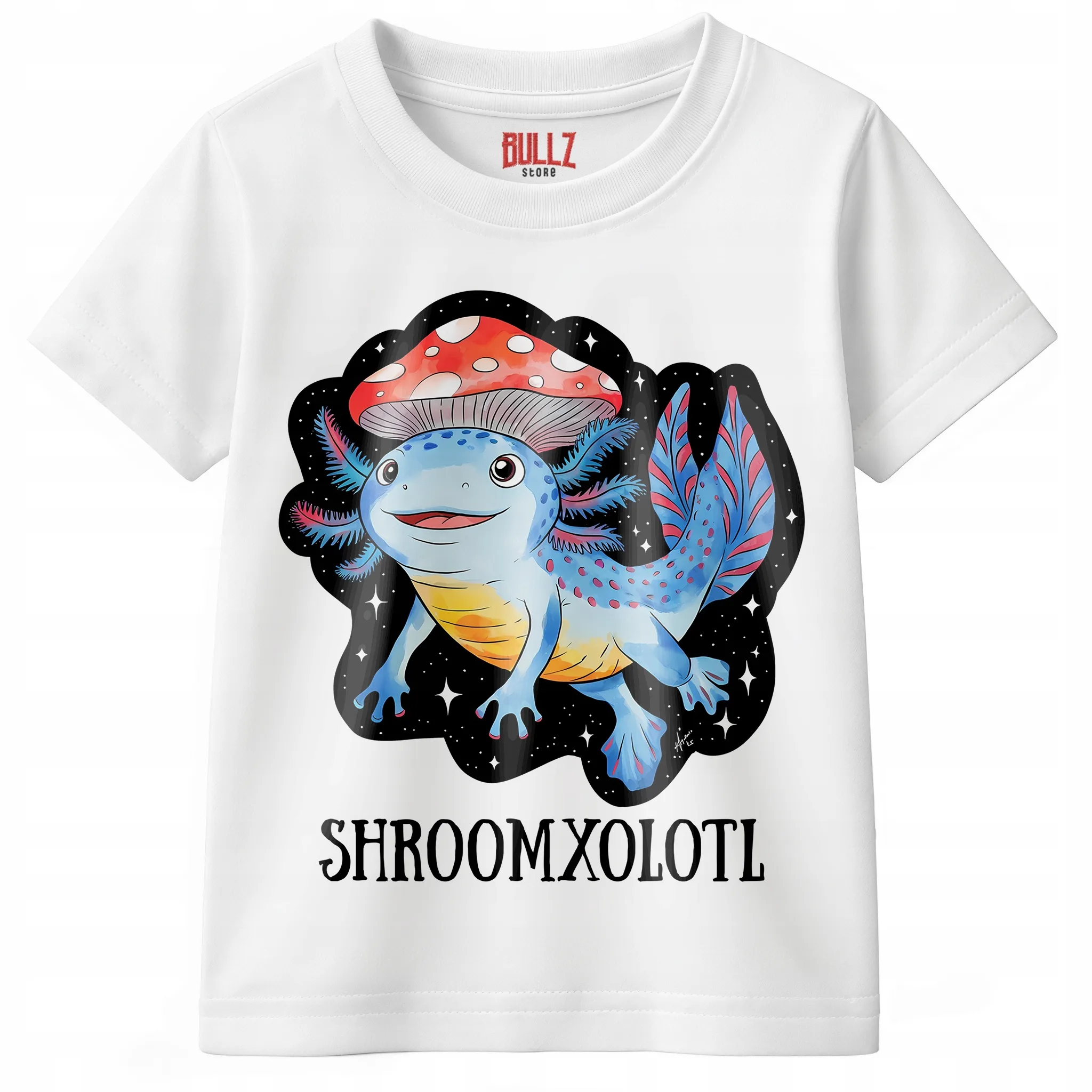 Koszulka dziecięca biała Aksolotl Axolotl Pixel Gra Różowy