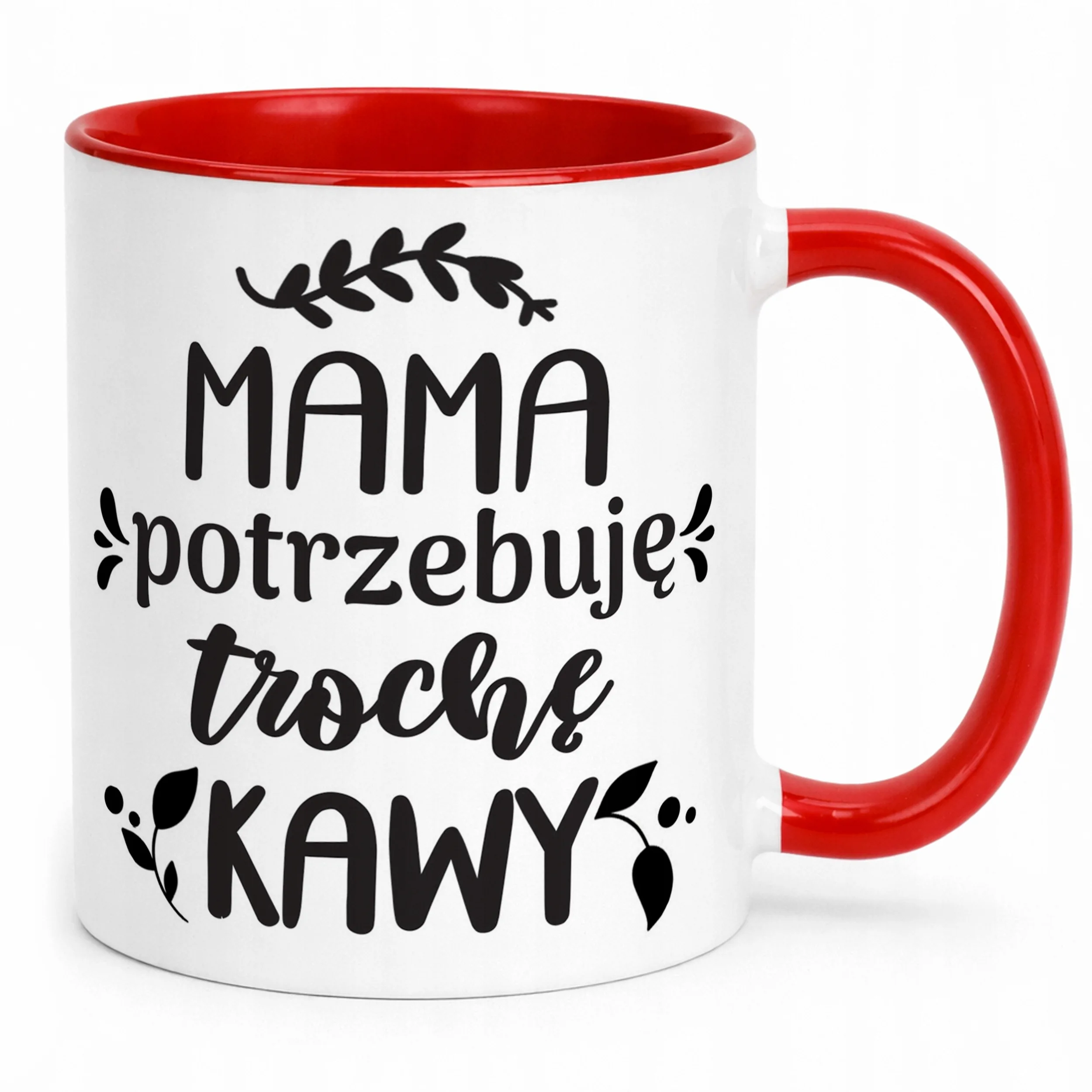 Kubek Czerwony Dzień Matki Dla Mamy Prezent Mama Potrzebuję Trochę Kawy